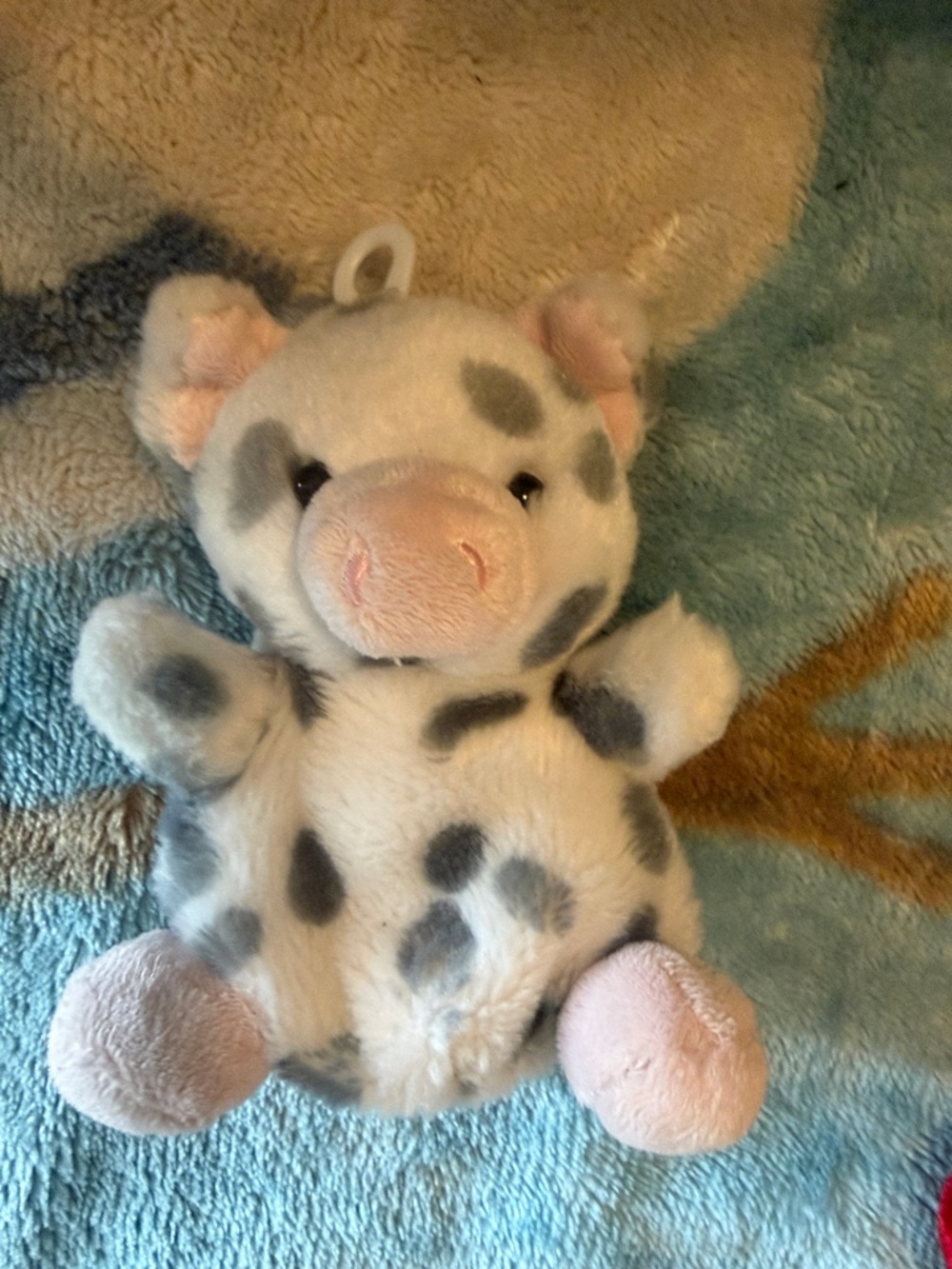 Plush Spotted Pig Stuffed Animal - Pink & Gray Aurora